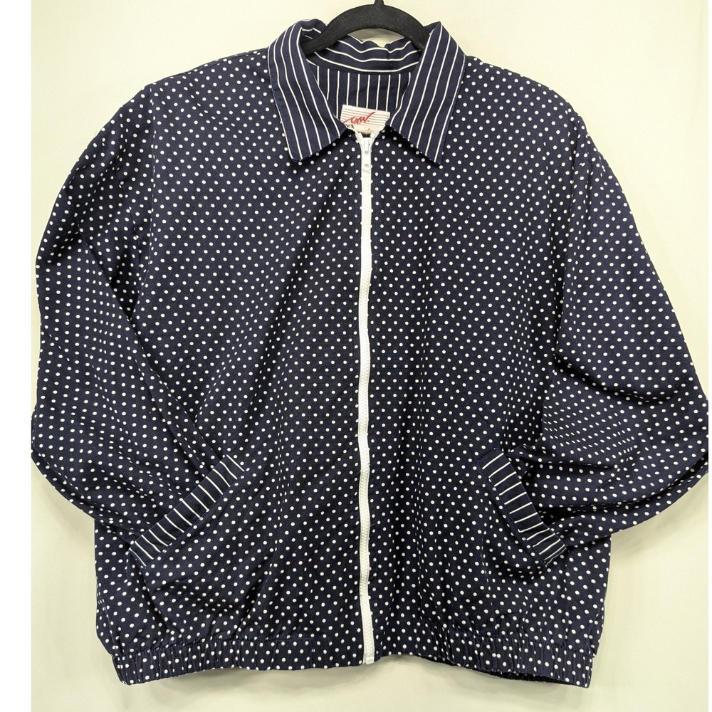 GIII Division of Shafts Vintage Polka Dot Bomber Jacket Women's XL